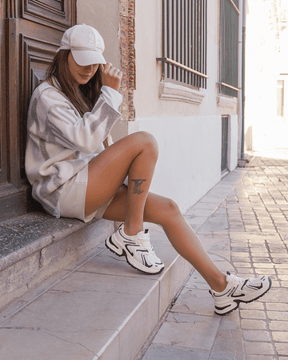 Basket femme compensée beige à lacets - Talia - Casualmode.fr