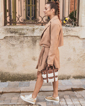Basket femme dorée à lacets - Isabella - Casualmode.fr