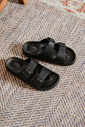 Sandale femme plate mule noire - Carina - Casualmode.fr