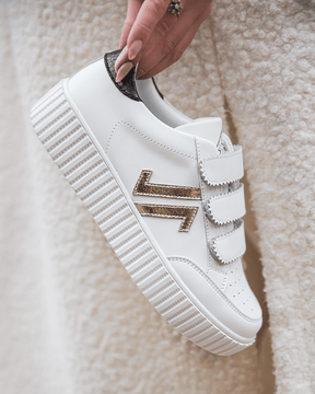 Basket femme blanche creepers à scratch - CL70 WHITE - Casualmode.fr