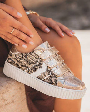 Basket femme au motif python à scratch - CLE01 SNAKE - Casualmode.fr