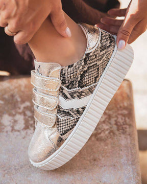 Basket femme au motif python à scratch - CLE01 SNAKE - Casualmode.fr