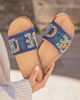 Sandale femme plate confort bleu - Johanna - Casualmode.fr