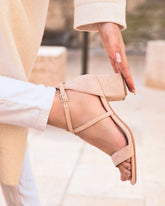 Sandale femme talon carré beige - Alma - Casualmode.fr