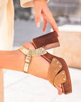 Sandale femme talon carré camel - Marion - Casualmode.fr
