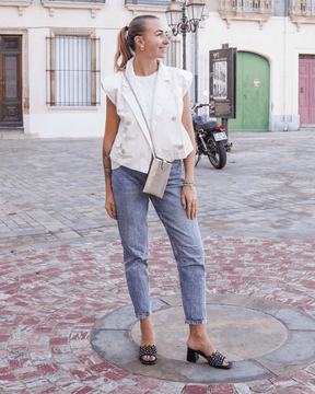 Sandale femme noire à talon carré - Carlotta - Casualmode.fr