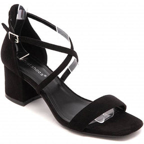 Sandale femme talon carré noir - Alma - Casualmode.fr