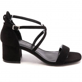 Sandale femme talon carré noir - Alma - Casualmode.fr