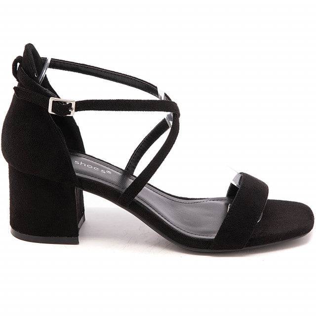 Sandale femme talon carré noir - Alma - Casualmode.fr