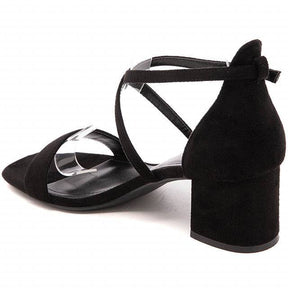 Sandale femme talon carré noir - Alma - Casualmode.fr