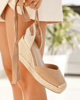 Sandale femme compensée camel - Arielle - Casualmode.fr