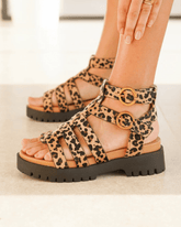 Sandale femme plateforme confort léopard - Olga - Casualmode.fr